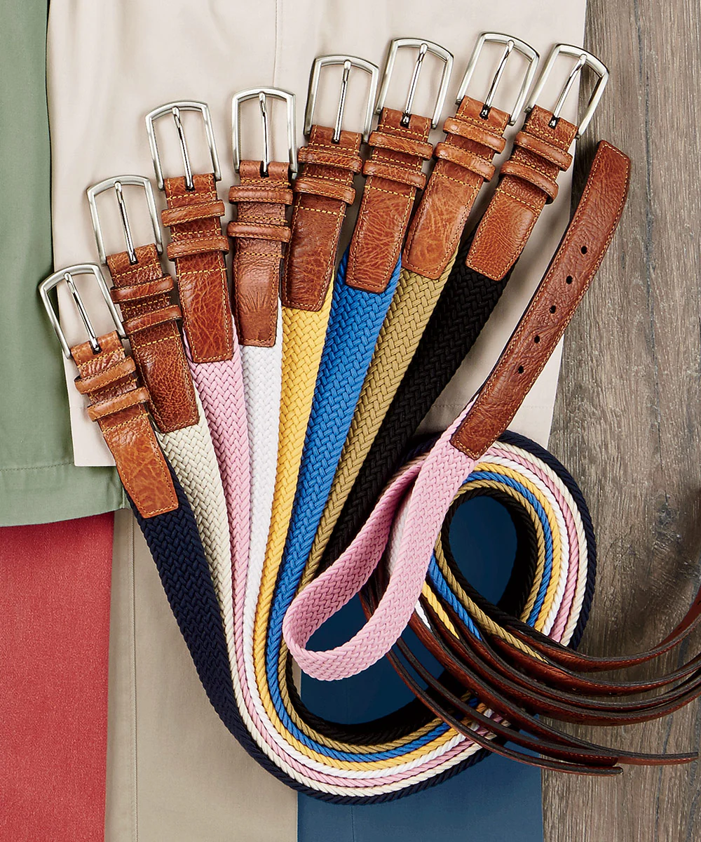 Italian Woven Cotton Elastic Belt - Image 3