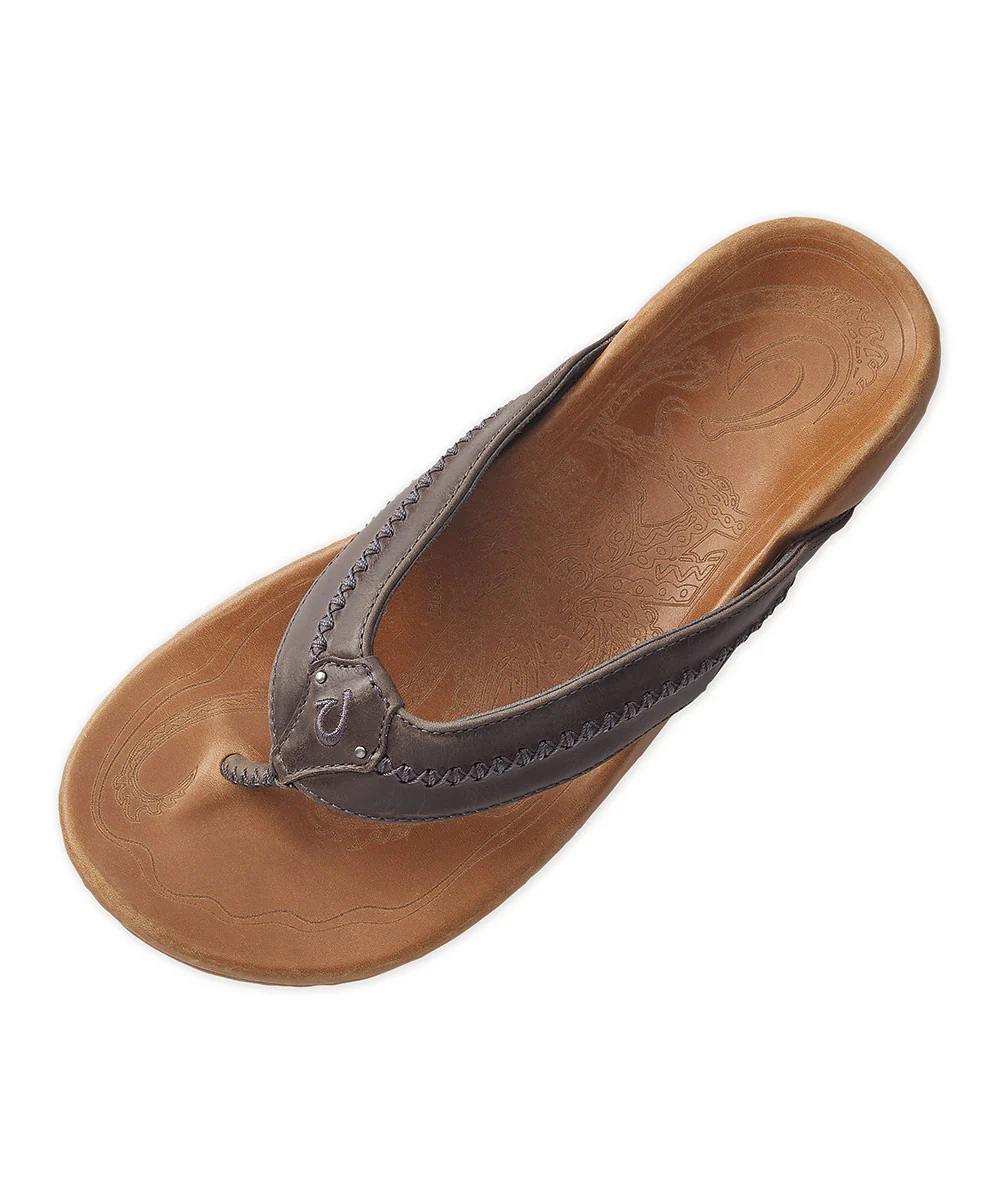 OluKai Mea Ola Leather Flip-Flop Sandals - Image 7