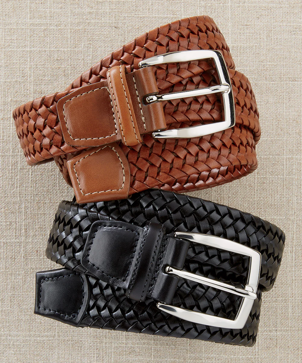Woven Stretch Leather Belt - Image 3