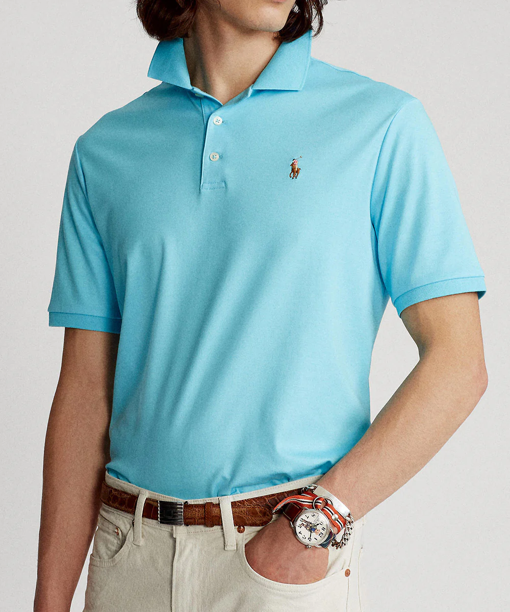 Polo Ralph Lauren Short Sleeve Classic Fit Soft Touch Pima Cotton Polo Shirt - Image 13