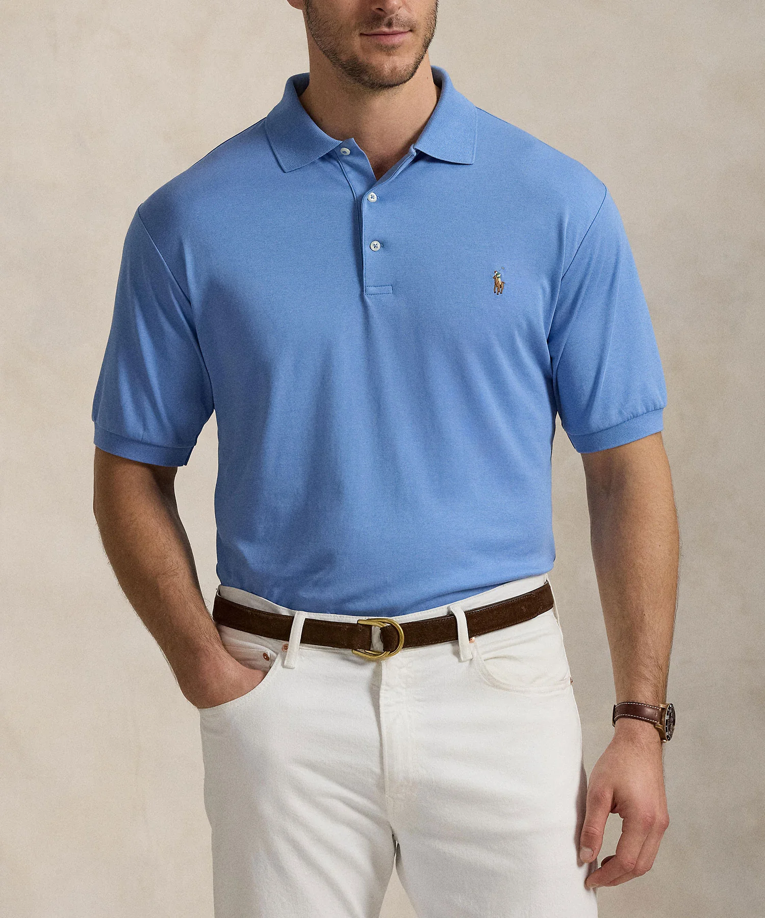 Polo Ralph Lauren Short Sleeve Classic Fit Soft Touch Pima Cotton Polo Shirt - Image 10