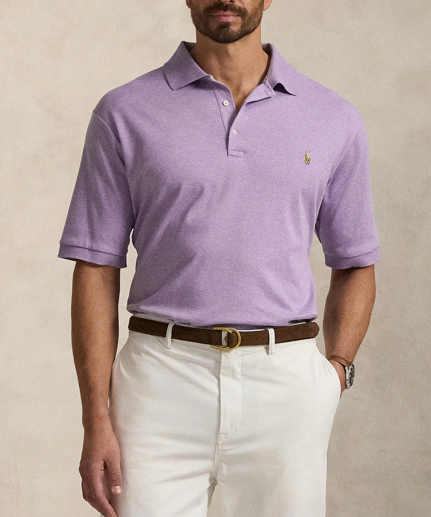 Polo Ralph Lauren Short Sleeve Classic Fit Soft Touch Pima Cotton Polo Shirt - Image 2