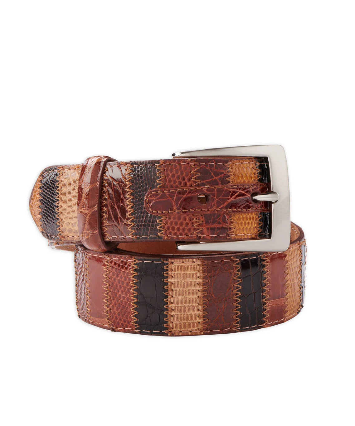Westport Black Genuine Alligator Patchwork Belt - Image 4