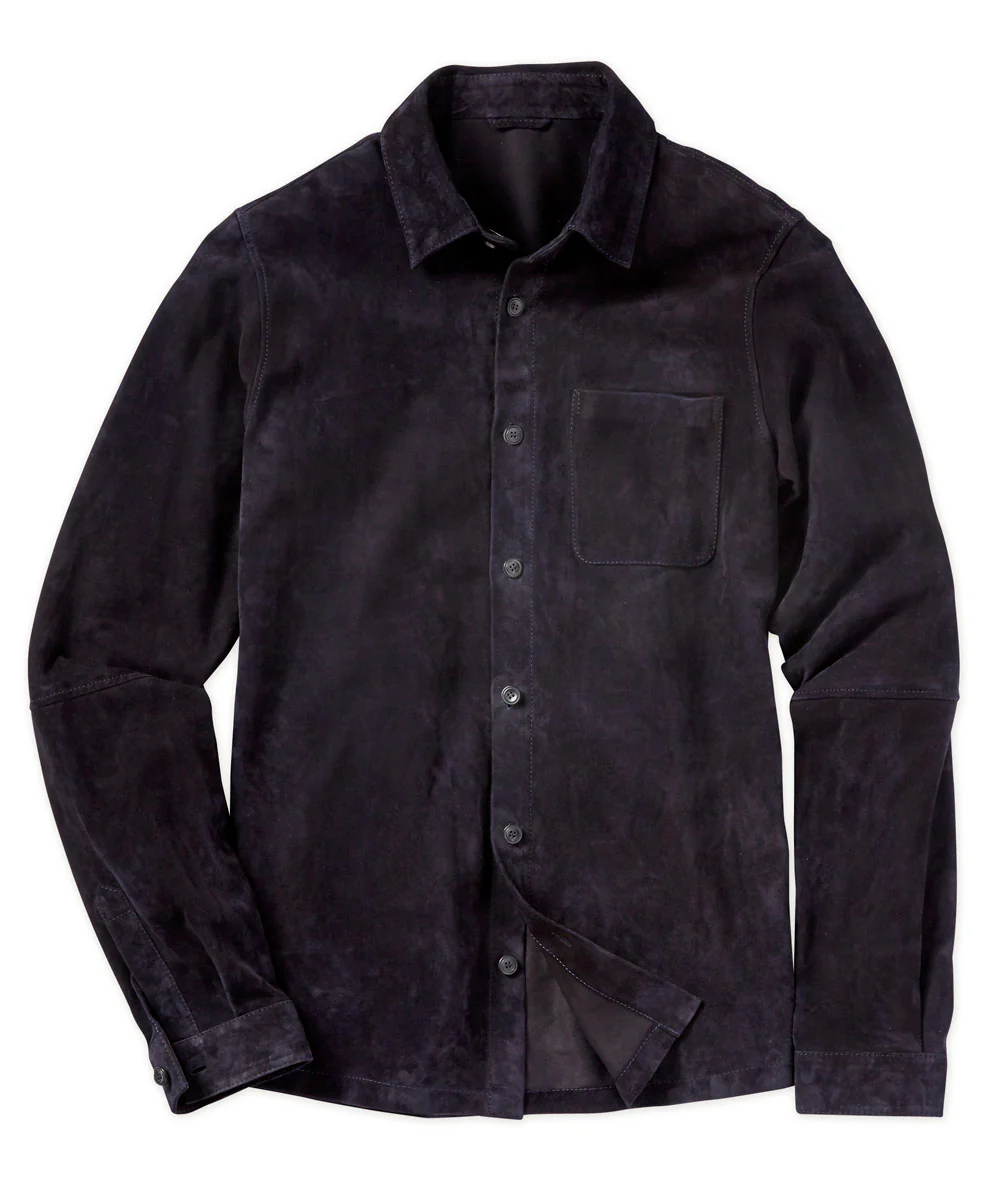 Westport Black Italian Goat Suede Shirt Jacket - Image 10