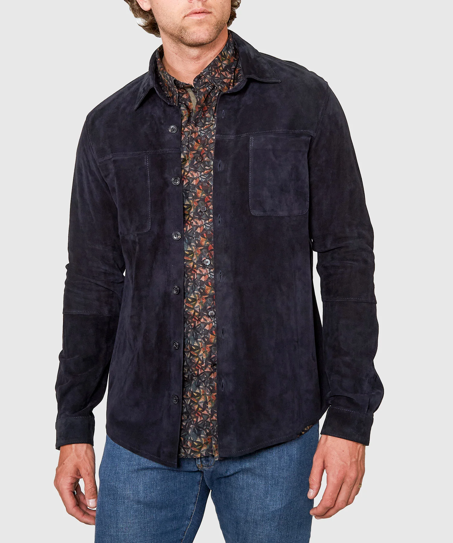 Westport Black Italian Goat Suede Shirt Jacket - Image 11