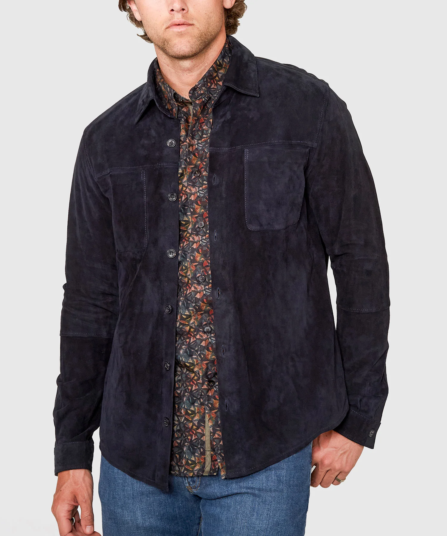 Westport Black Italian Goat Suede Shirt Jacket - Image 13