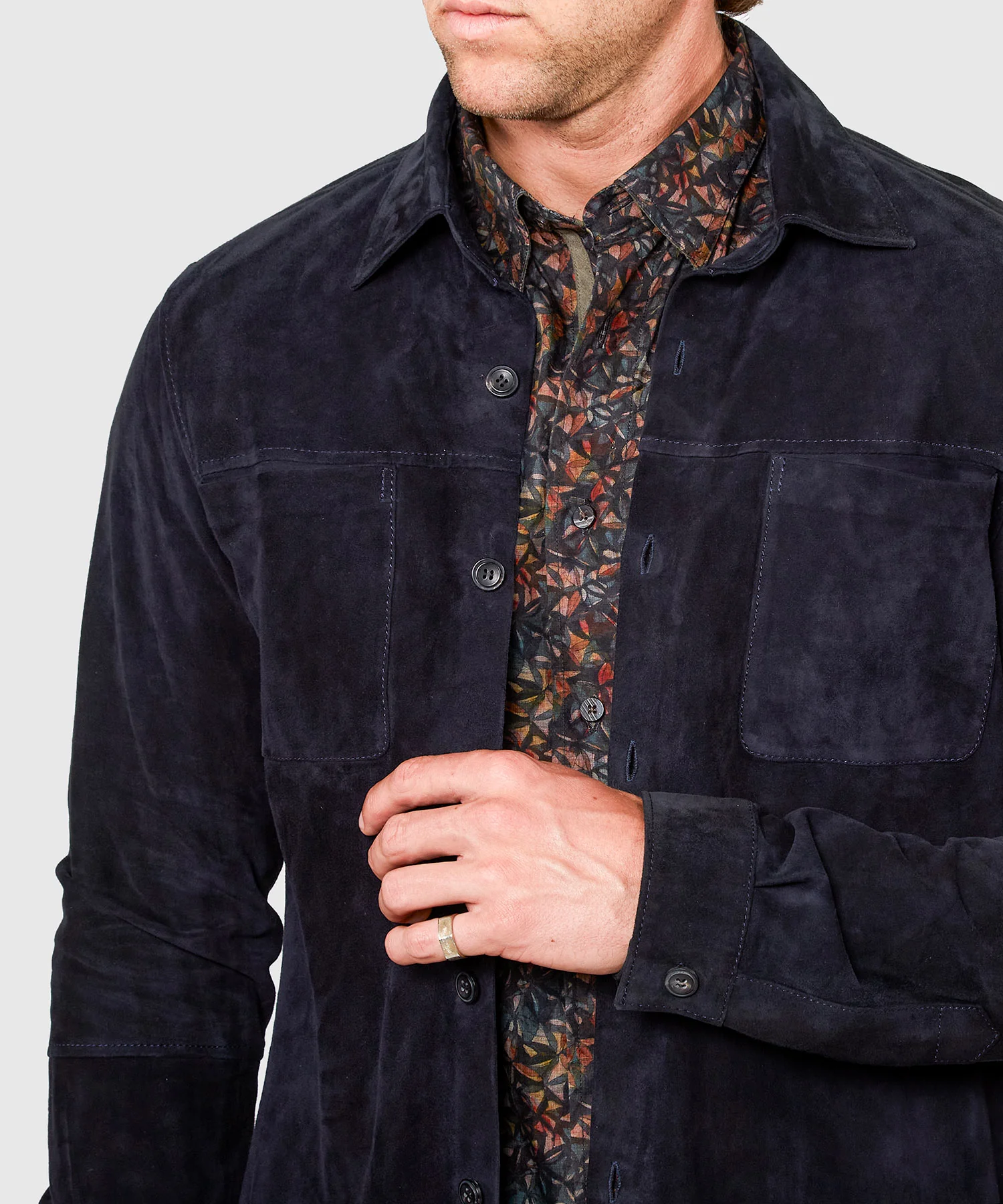 Westport Black Italian Goat Suede Shirt Jacket - Image 14