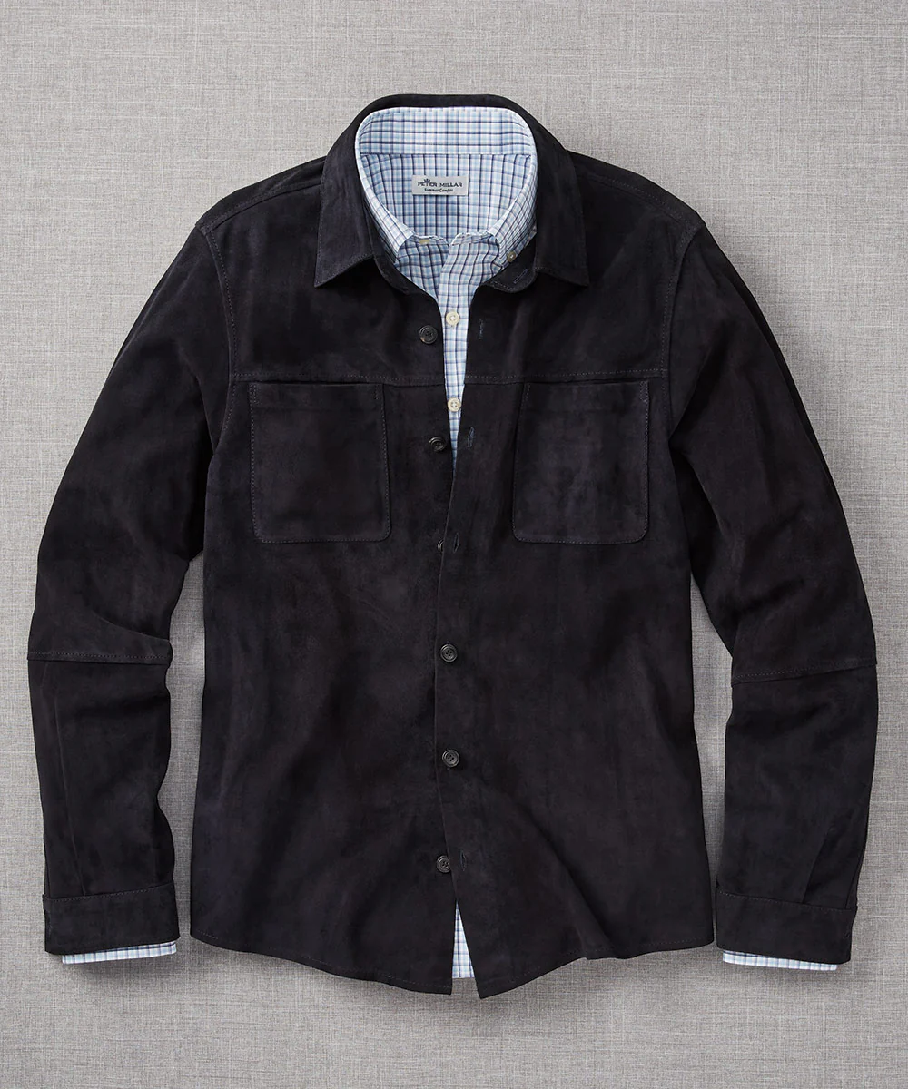 Westport Black Italian Goat Suede Shirt Jacket - Image 15