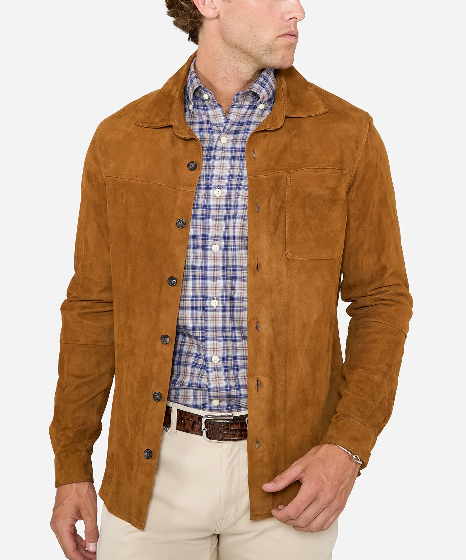 Westport Black Italian Goat Suede Shirt Jacket - Image 17