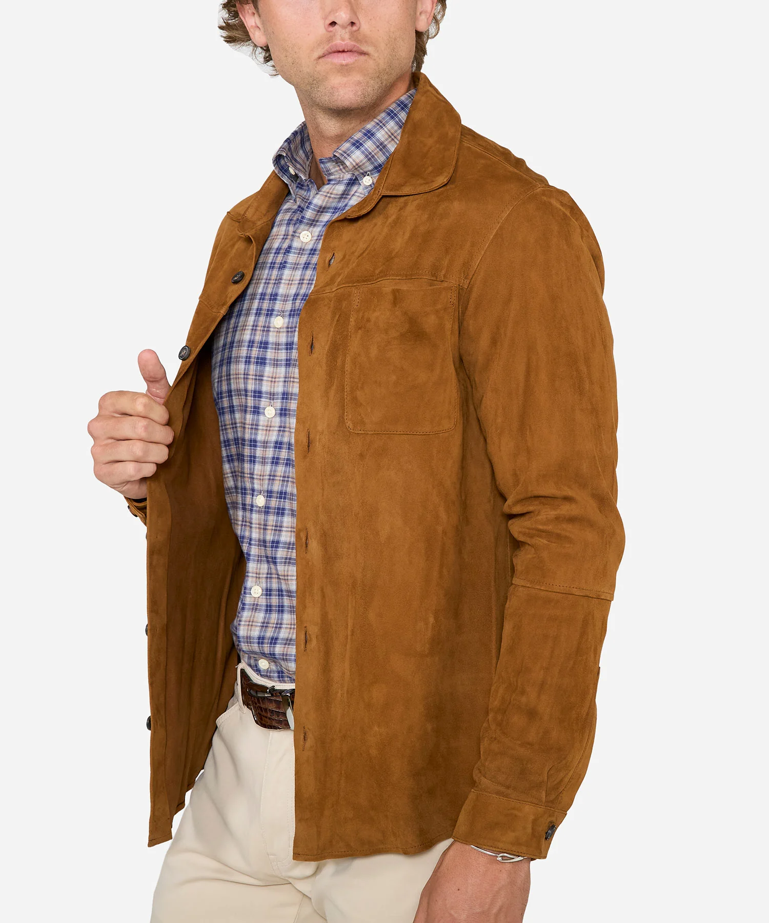 Westport Black Italian Goat Suede Shirt Jacket - Image 18