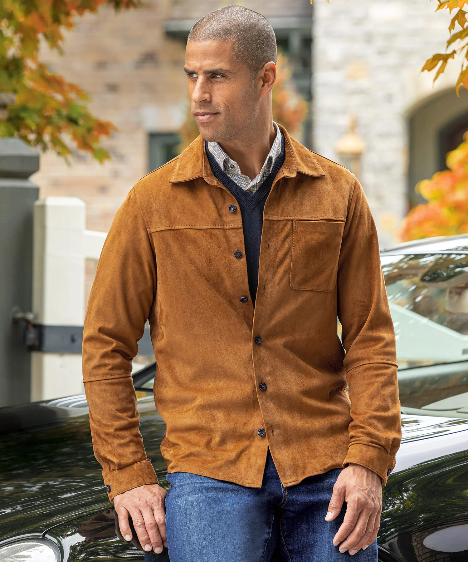 Westport Black Italian Goat Suede Shirt Jacket - Image 20