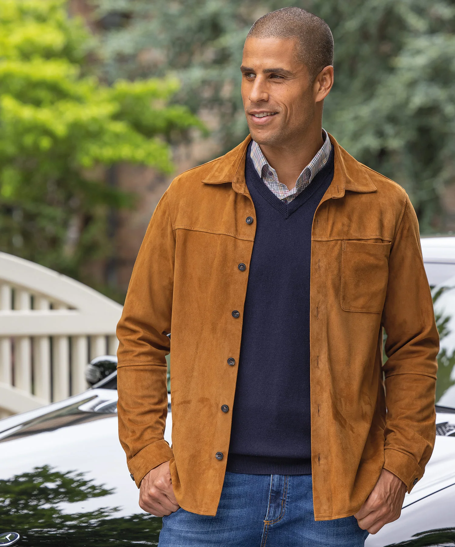 Westport Black Italian Goat Suede Shirt Jacket - Image 21