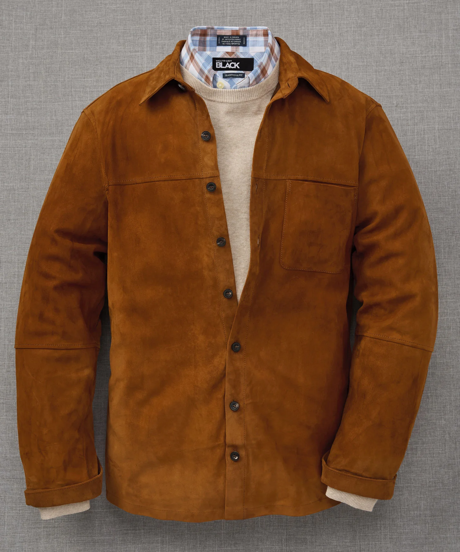 Westport Black Italian Goat Suede Shirt Jacket - Image 22