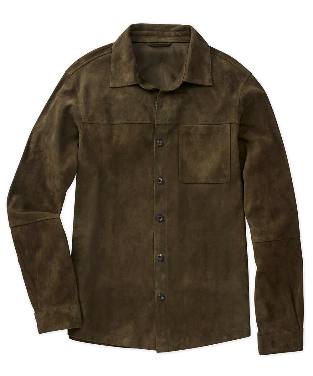 Westport Black Italian Goat Suede Shirt Jacket - Image 26