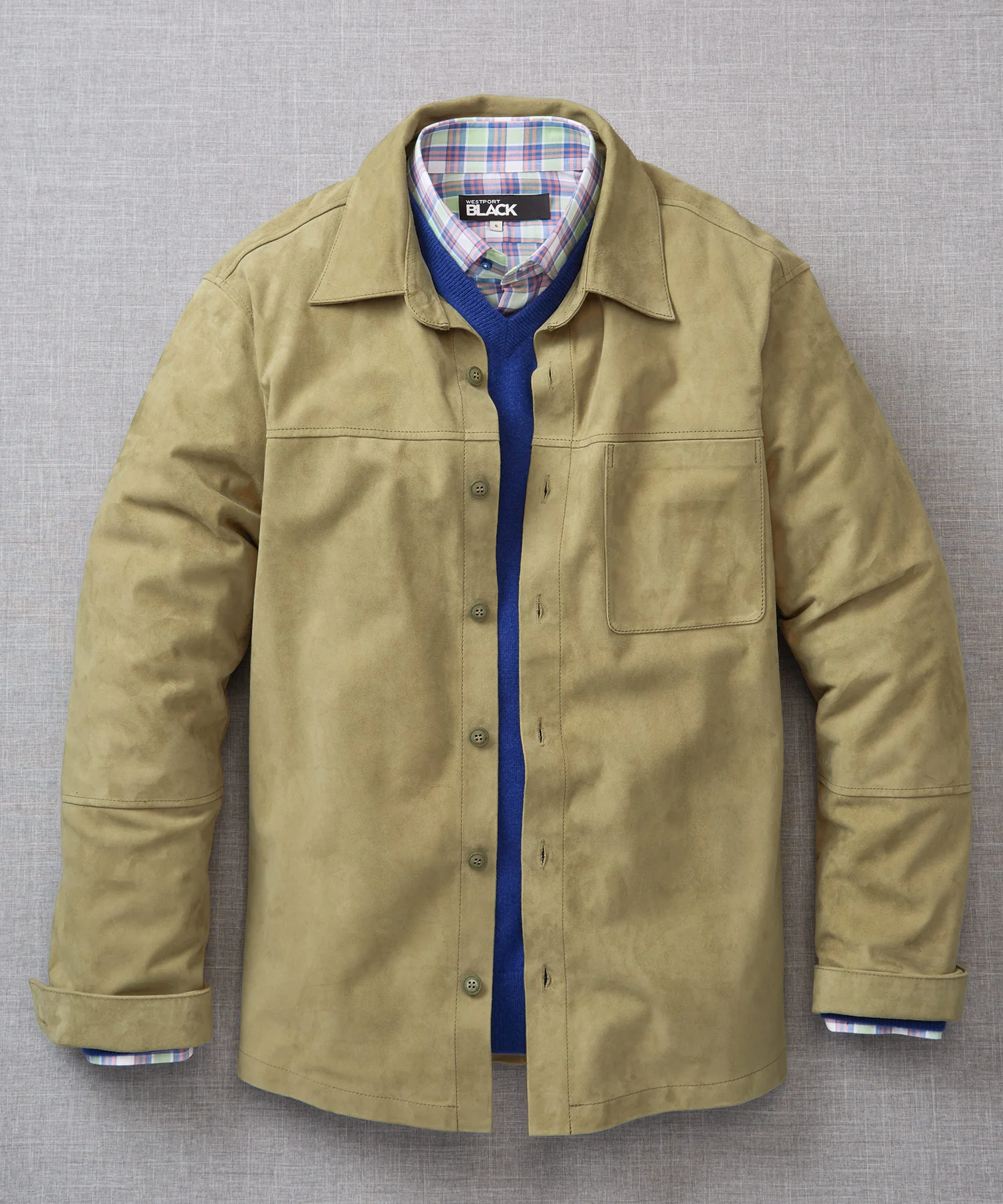 Westport Black Italian Goat Suede Shirt Jacket - Image 29