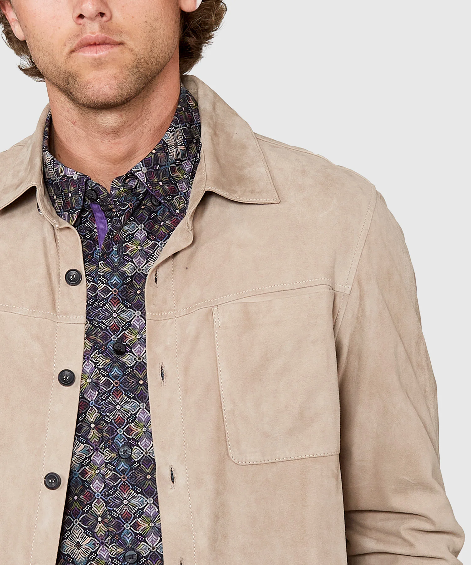Westport Black Italian Goat Suede Shirt Jacket - Image 4
