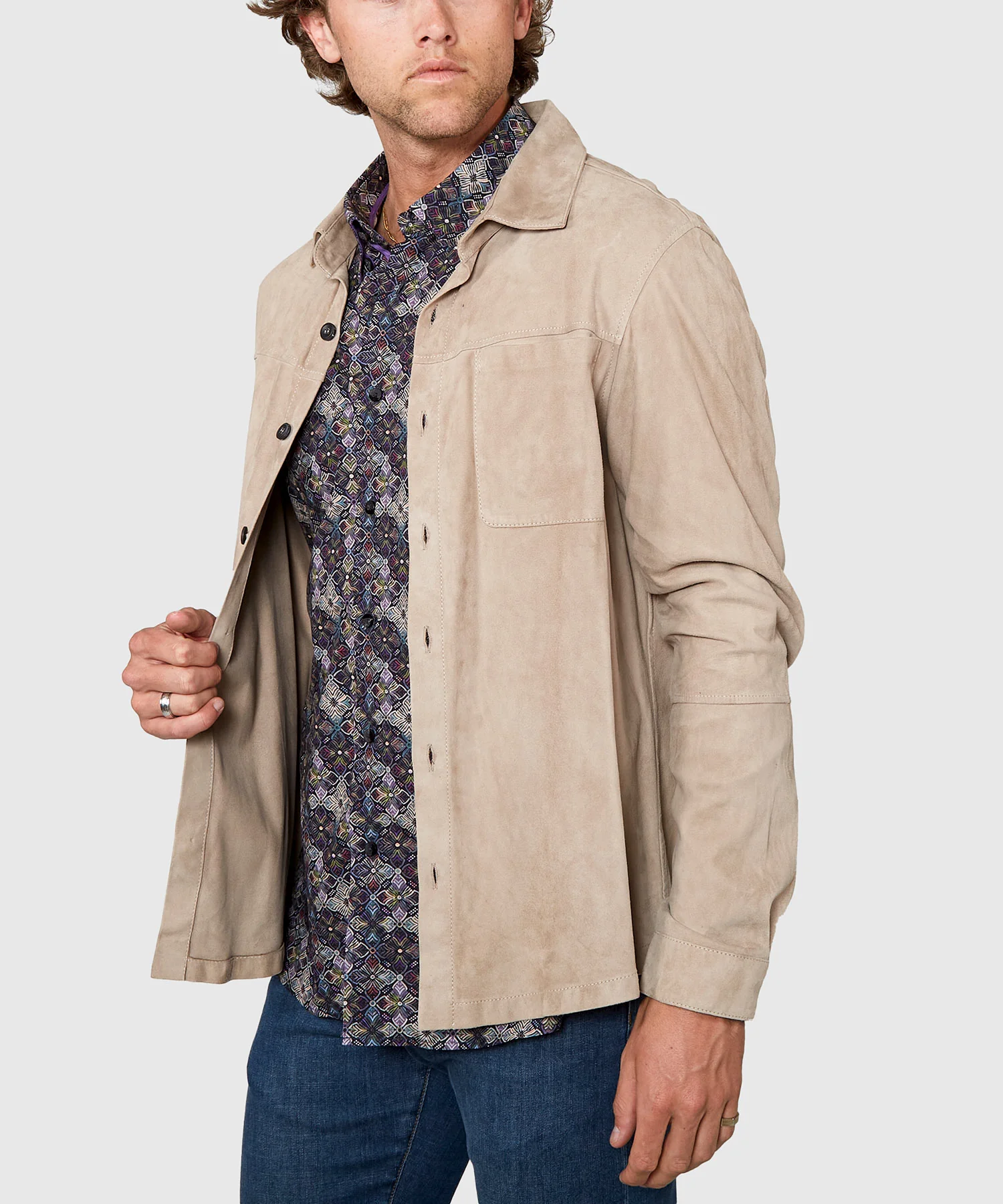 Westport Black Italian Goat Suede Shirt Jacket - Image 6