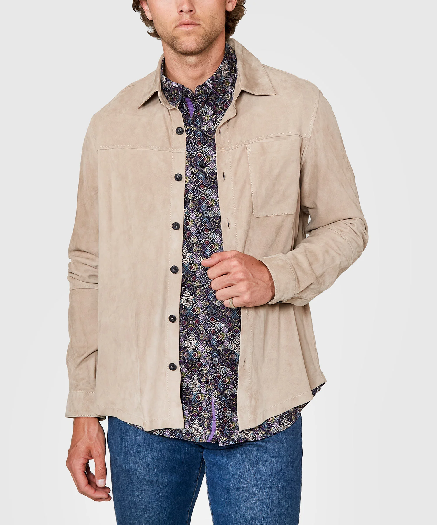 Westport Black Italian Goat Suede Shirt Jacket - Image 7