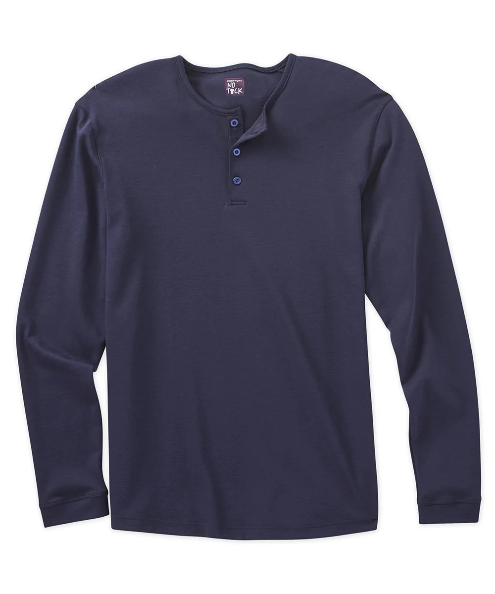 Westport No-Tuck LustreTech Stretch Cotton Long Sleeve Henley Shirt - Image 6