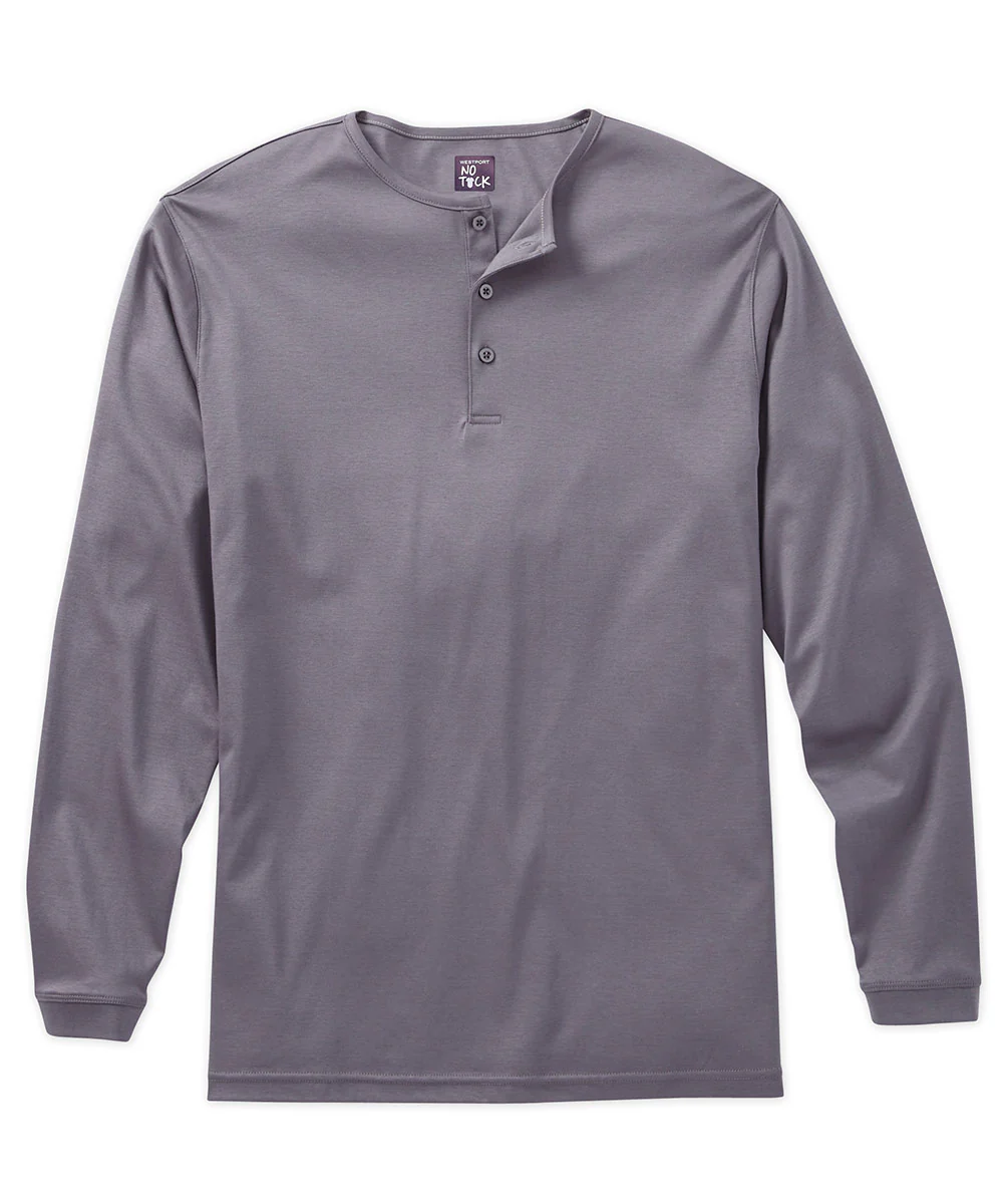 Westport No-Tuck LustreTech Stretch Cotton Long Sleeve Henley Shirt - Image 7