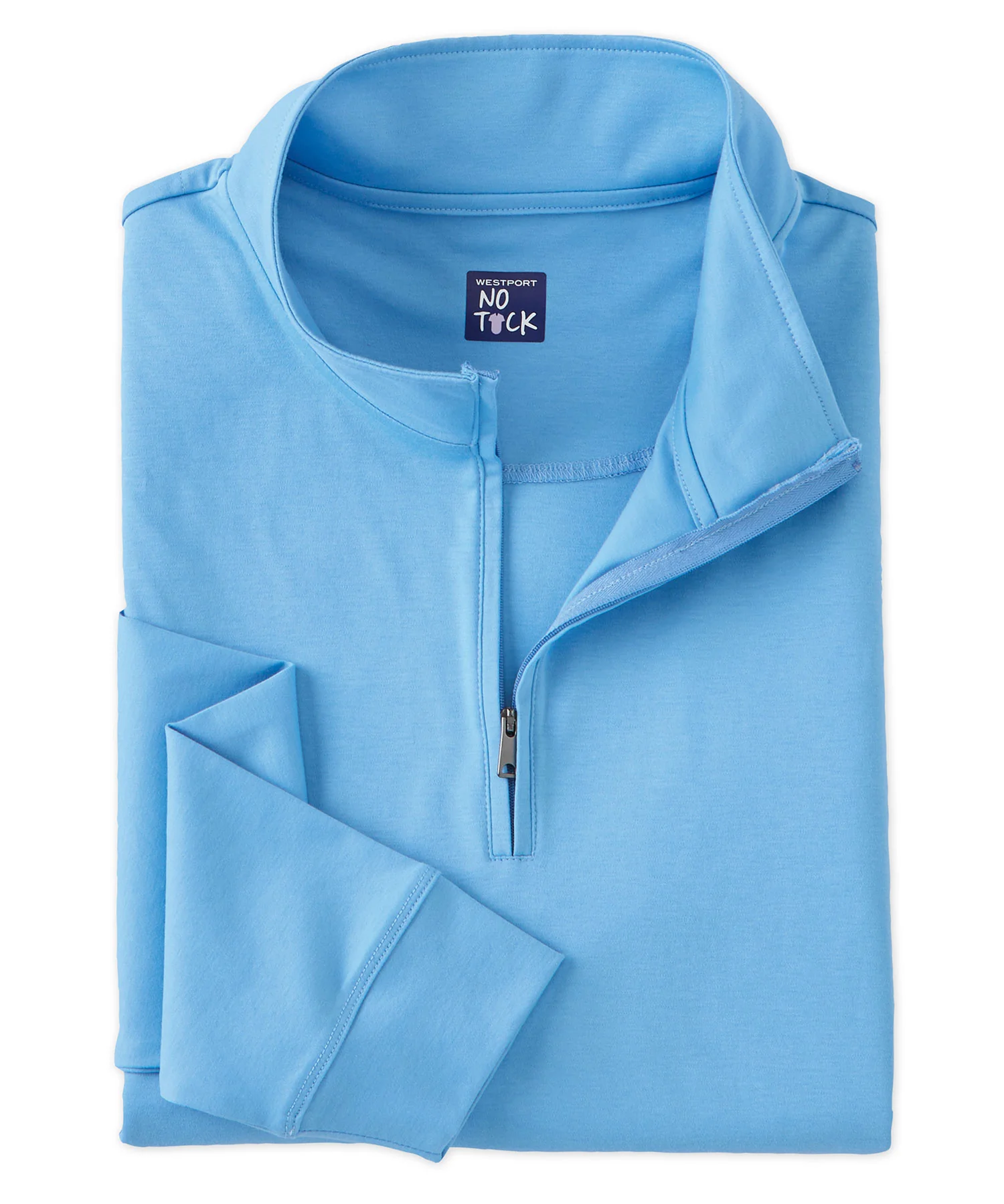 Westport No-Tuck LustreTech Stretch Cotton Quarter-Zip Pullover - Image 12