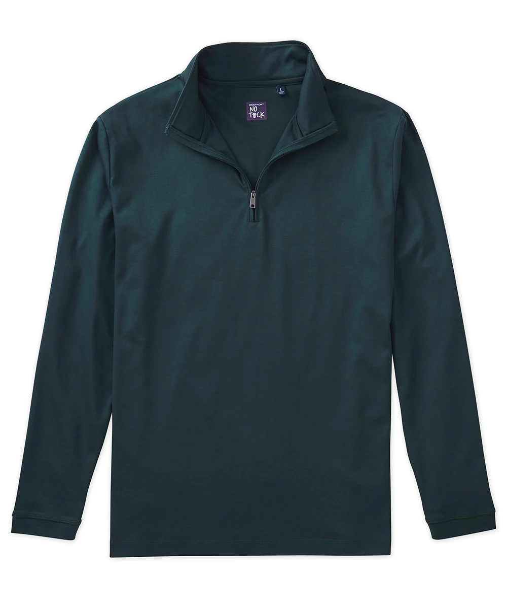 Westport No-Tuck LustreTech Stretch Cotton Quarter-Zip Pullover - Image 6
