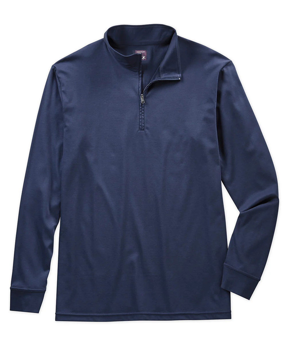 Westport No-Tuck LustreTech Stretch Cotton Quarter-Zip Pullover - Image 7