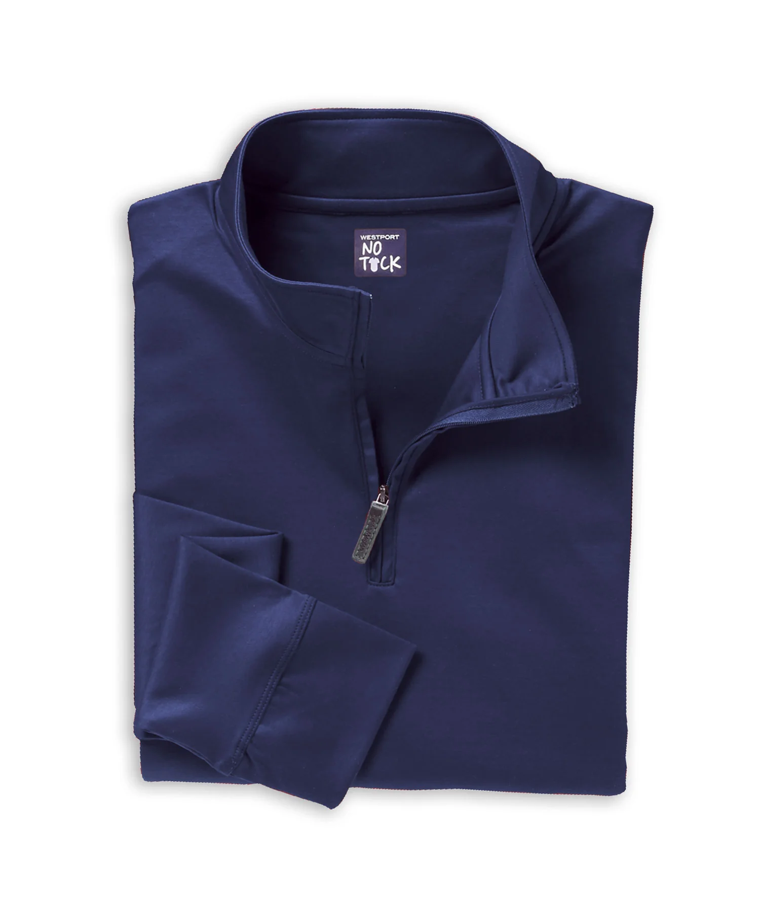 Westport No-Tuck LustreTech Stretch Cotton Quarter-Zip Pullover - Image 8