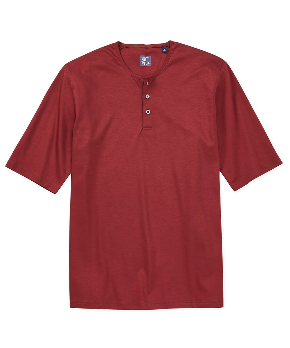 Westport No-Tuck LustreTech Stretch Cotton Short Sleeve Henley Shirt - Image 10