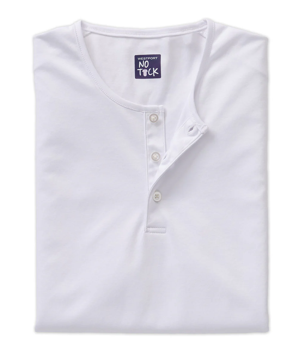 Westport No-Tuck LustreTech Stretch Cotton Short Sleeve Henley Shirt - Image 11