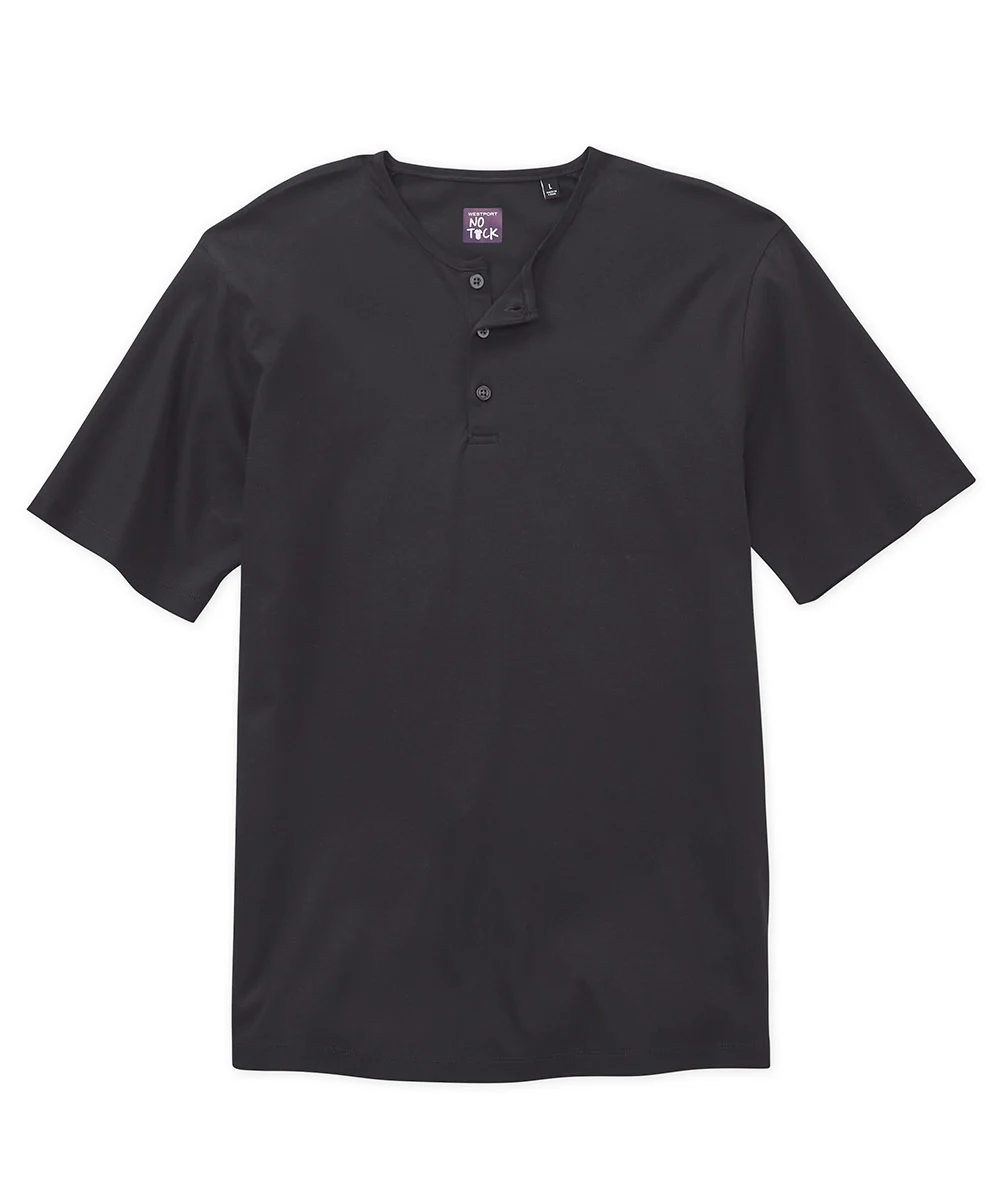 Westport No-Tuck LustreTech Stretch Cotton Short Sleeve Henley Shirt - Image 4