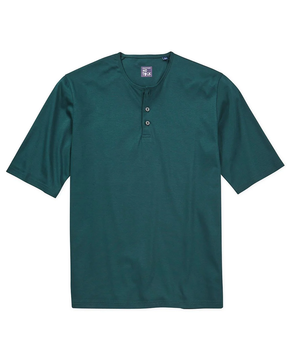 Westport No-Tuck LustreTech Stretch Cotton Short Sleeve Henley Shirt - Image 6