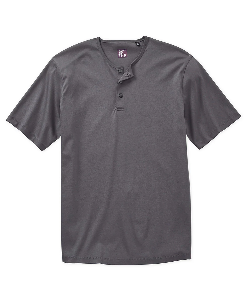 Westport No-Tuck LustreTech Stretch Cotton Short Sleeve Henley Shirt - Image 8