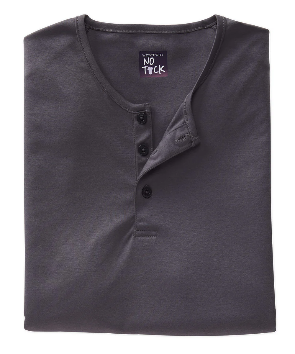 Westport No-Tuck LustreTech Stretch Cotton Short Sleeve Henley Shirt - Image 9