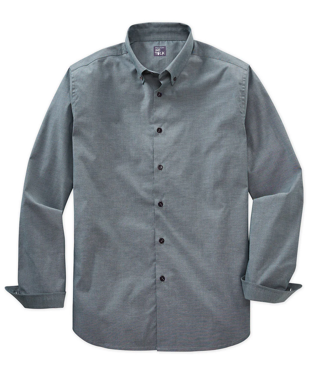 Westport No-Tuck Long Sleeve Stretch-Cotton Oxford Sport Shirt - Image 6