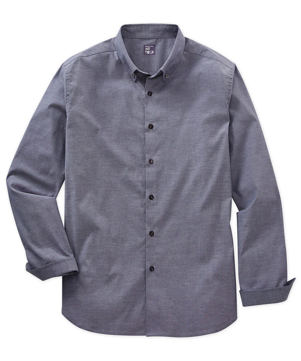 Westport No-Tuck Long Sleeve Stretch-Cotton Oxford Sport Shirt - Image 7