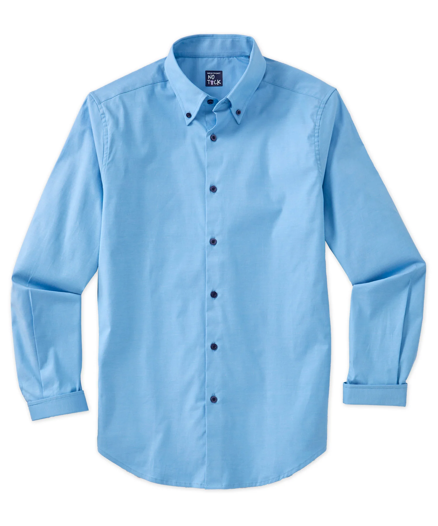 Westport No-Tuck Long Sleeve Stretch-Cotton Oxford Sport Shirt - Image 8