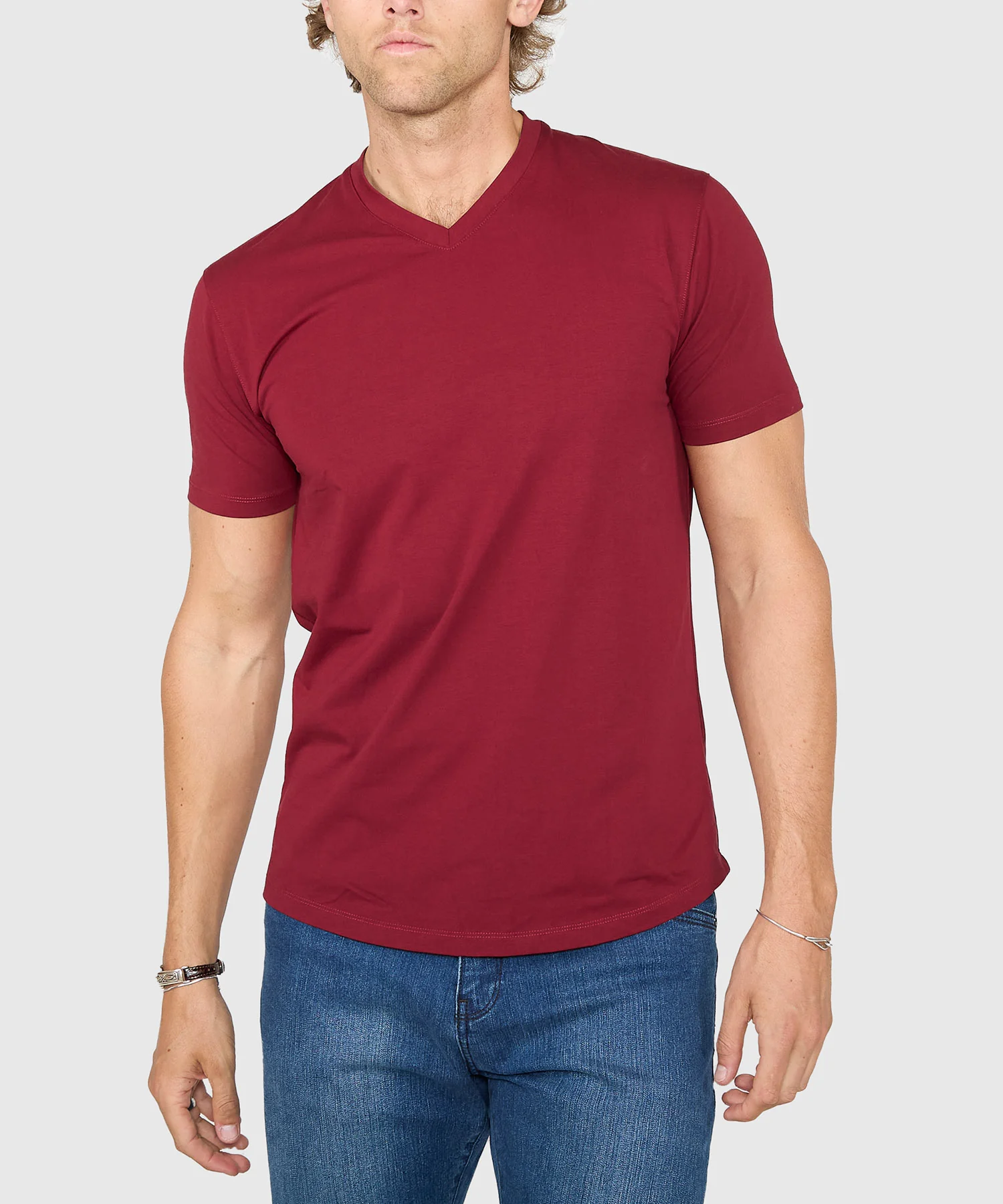 Westport No-Tuck Stretch V-neck Tee Shirt - Image 10