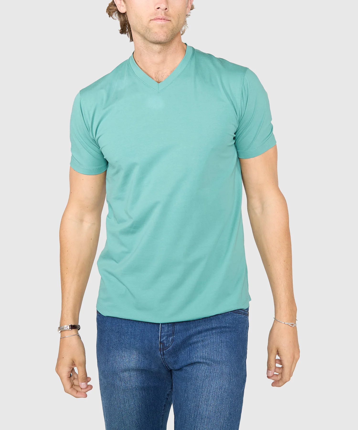 Westport No-Tuck Stretch V-neck Tee Shirt - Image 16