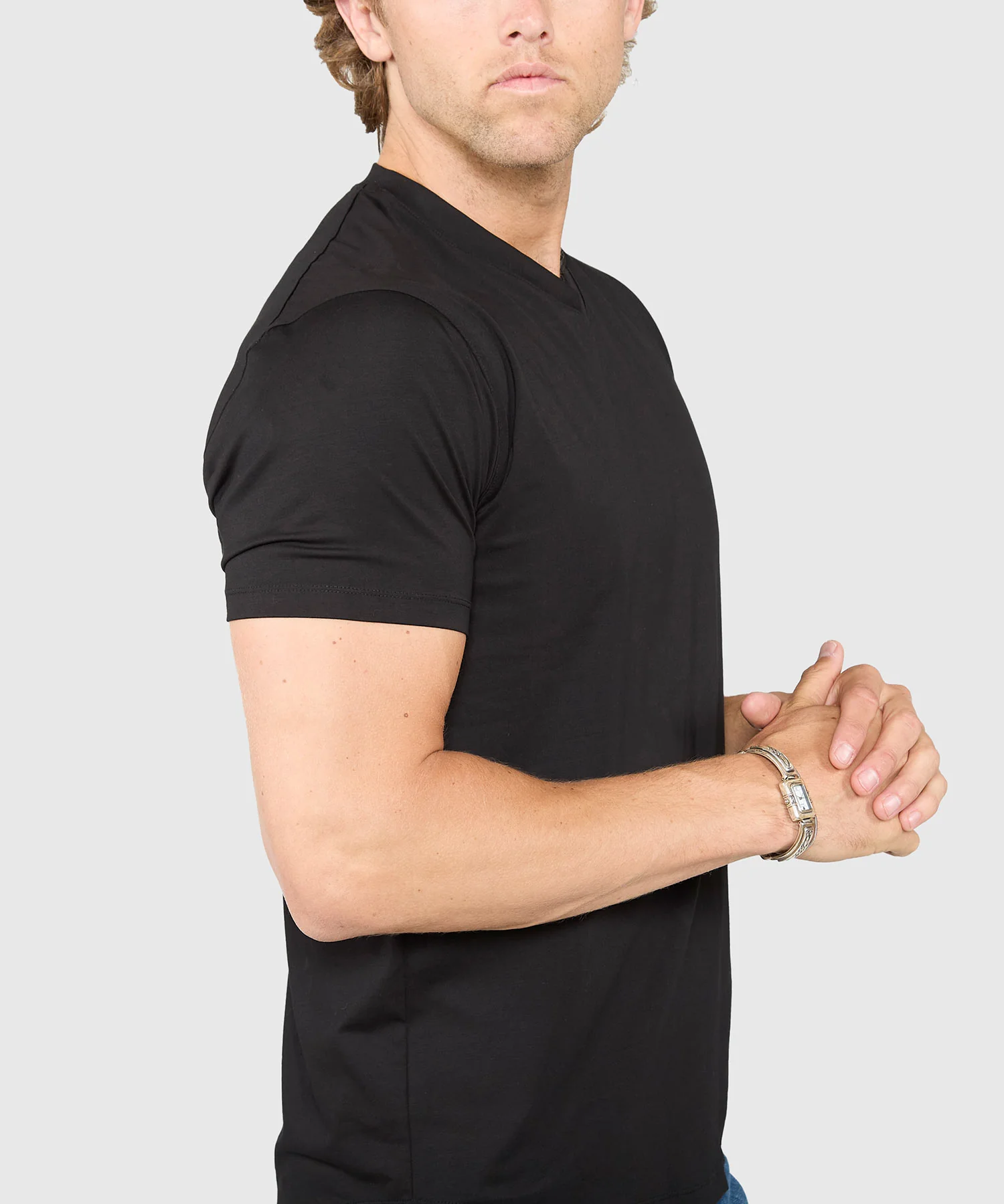 Westport No-Tuck Stretch V-neck Tee Shirt - Image 27