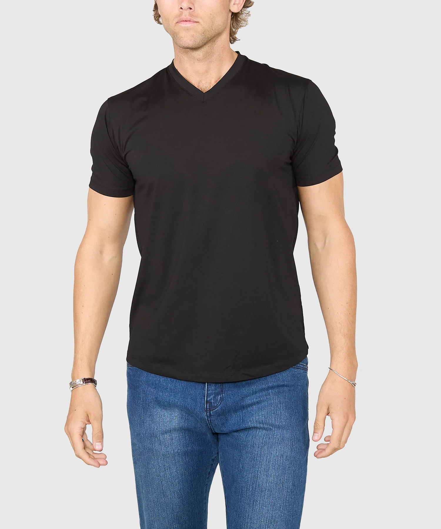 Westport No-Tuck Stretch V-neck Tee Shirt - Image 28