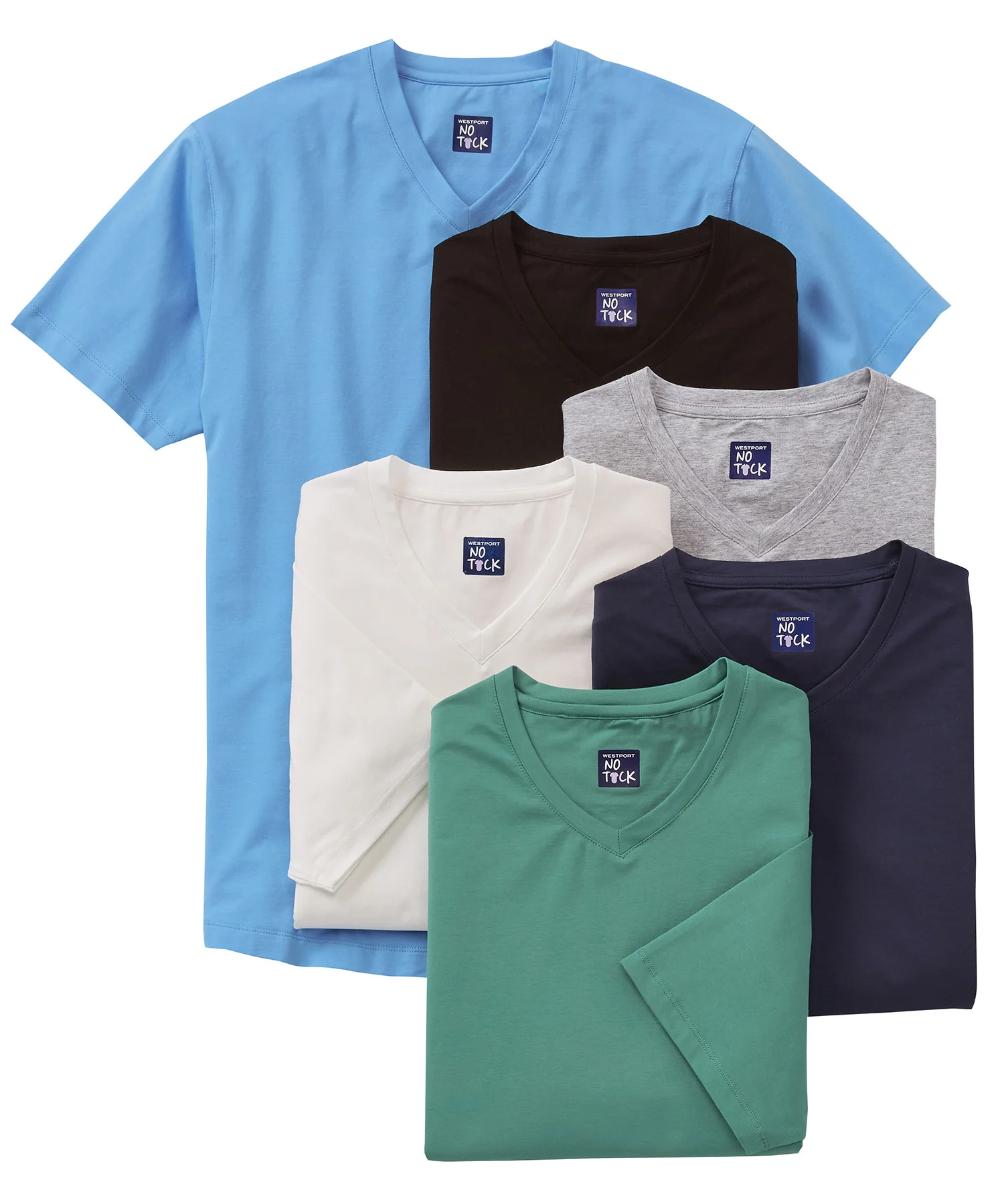Westport No-Tuck Stretch V-neck Tee Shirt - Image 3