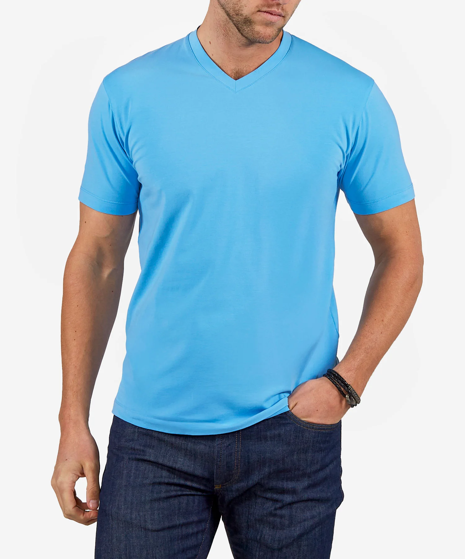 Westport No-Tuck Stretch V-neck Tee Shirt - Image 5