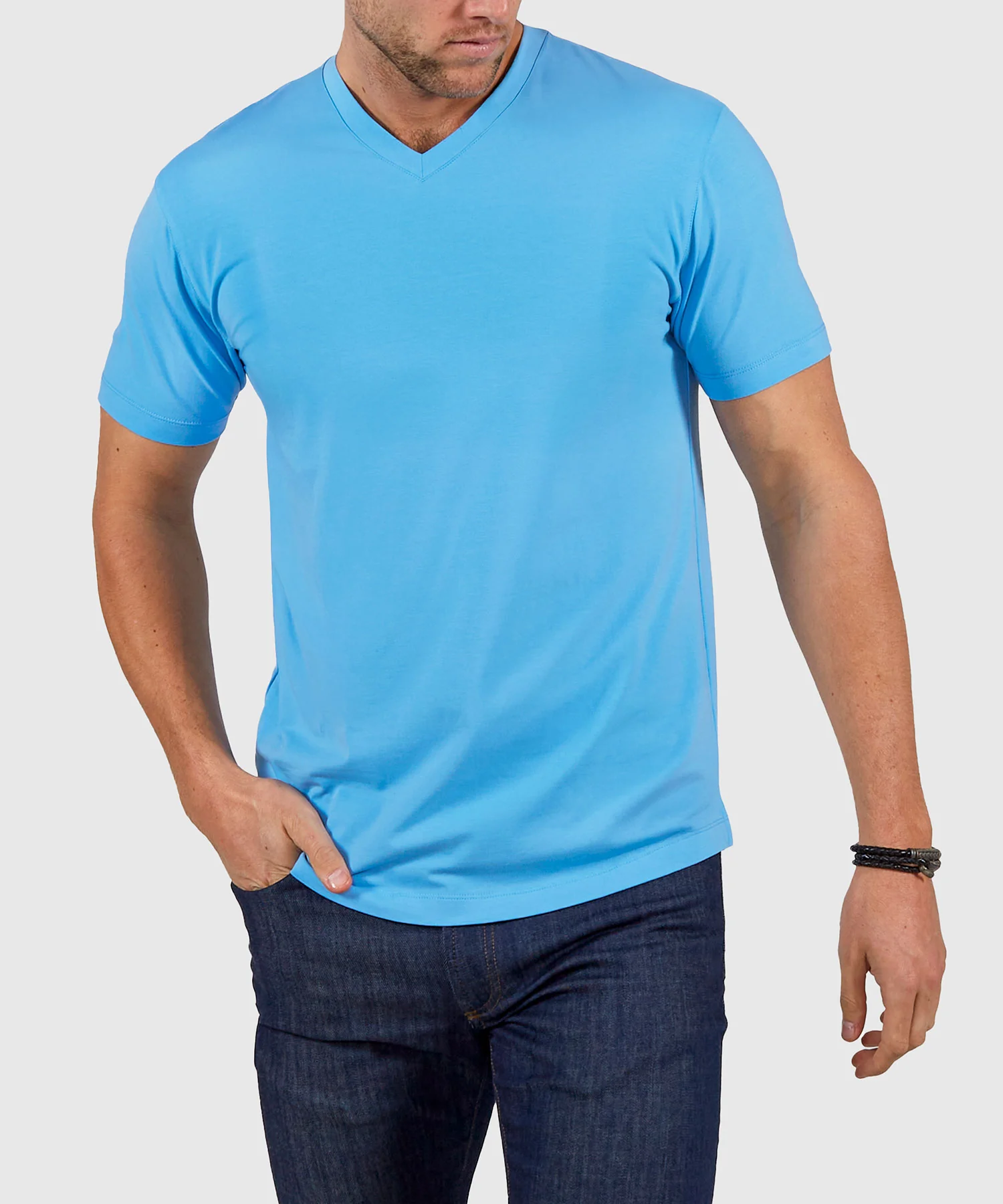 Westport No-Tuck Stretch V-neck Tee Shirt - Image 6
