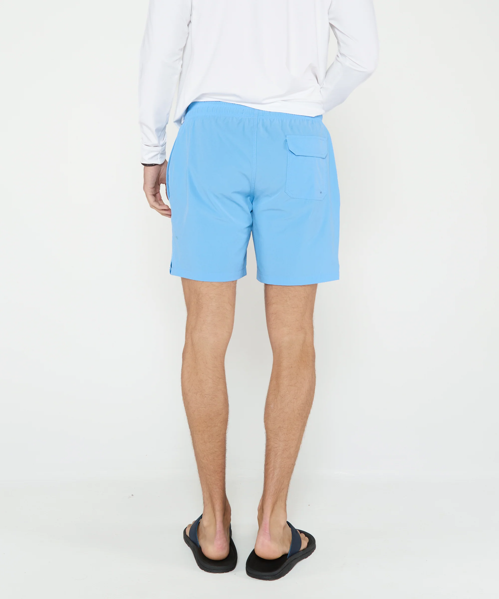 Westport Black Hampton Solid Stretch Swim Trunk with Boxer Lining - Image 15
