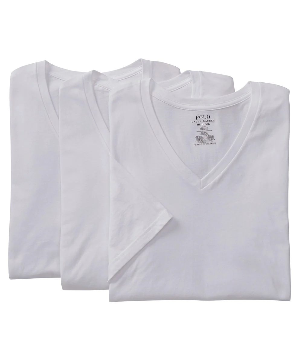 Polo Ralph Lauren Cotton V-Neck Undershirt (3-Pack) - Image 3