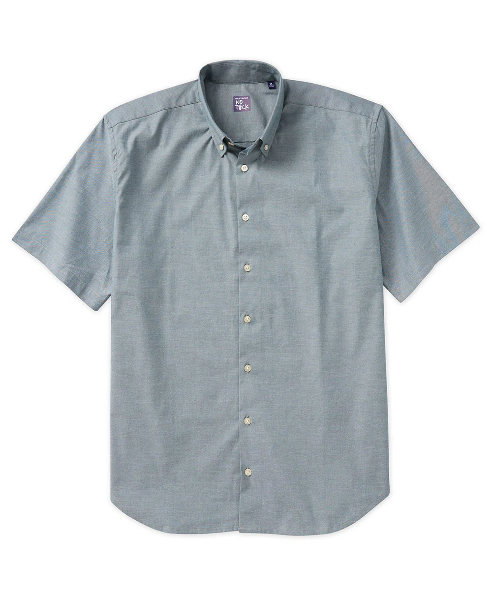Westport No-Tuck Short Sleeve Stretch-Cotton Oxford Sport Shirt - Image 9