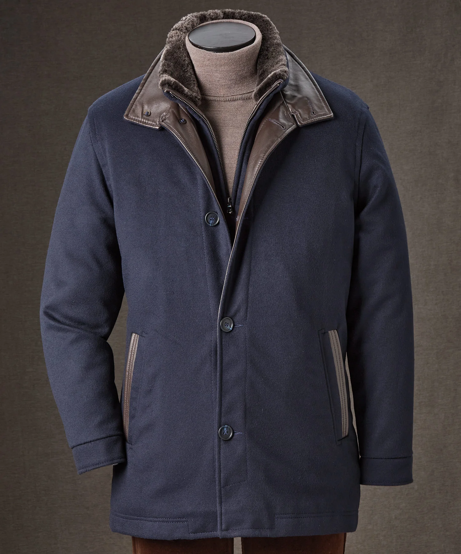 Westport Black Wool-Cashmere Car Coat - Image 3