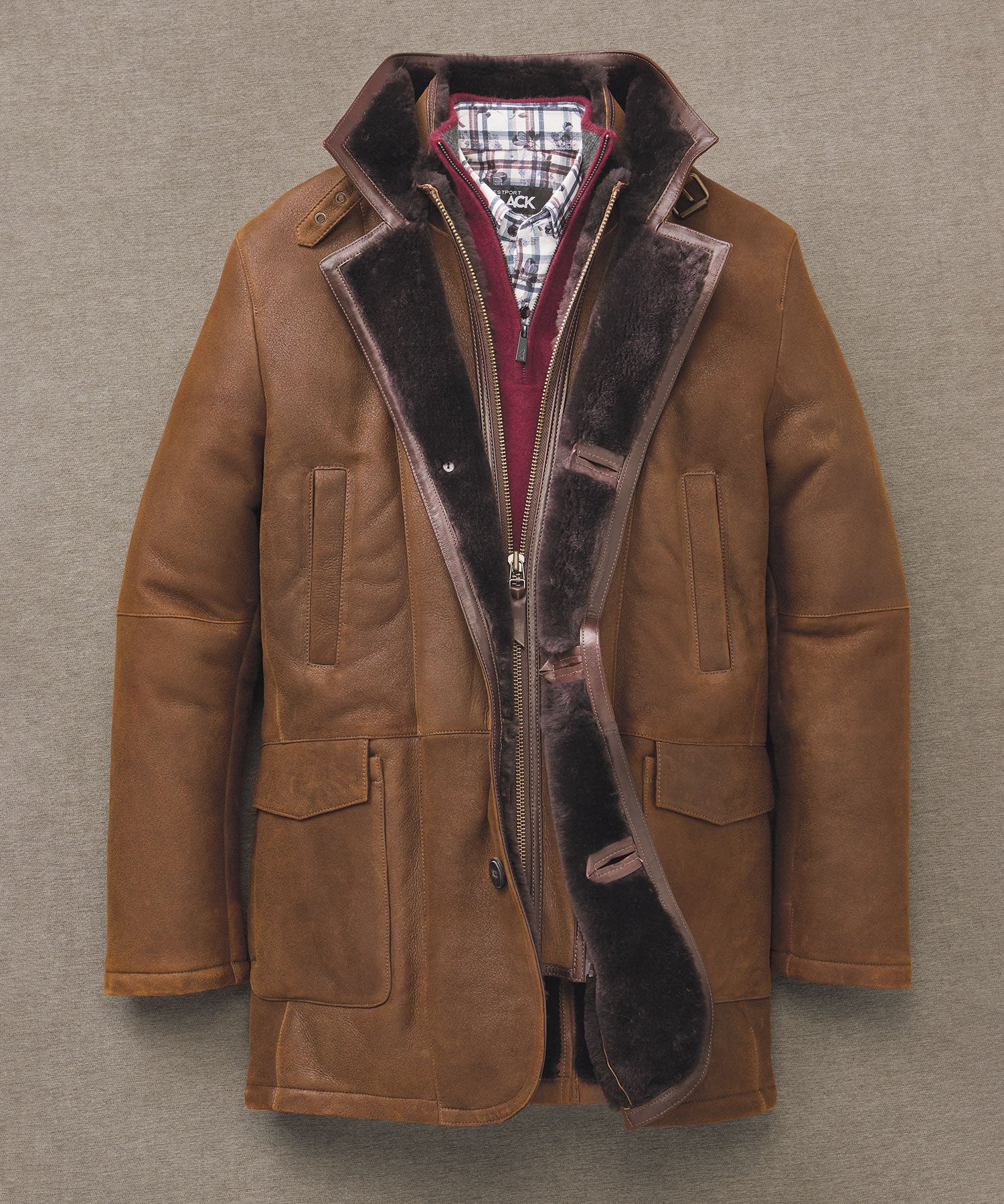Westport Black Shearling Coat - Image 2