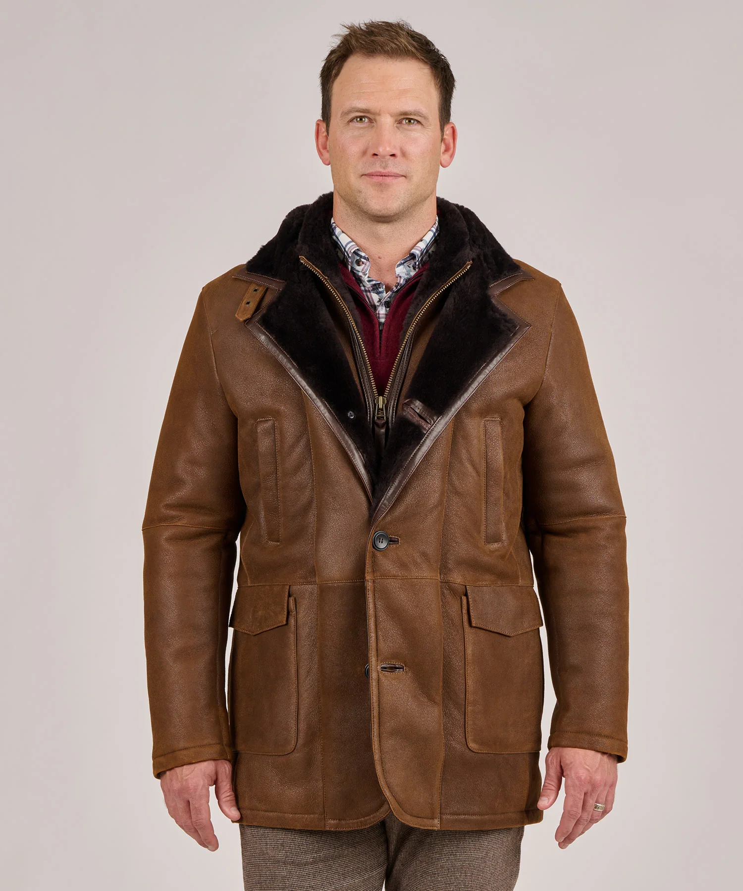 Westport Black Shearling Coat - Image 4